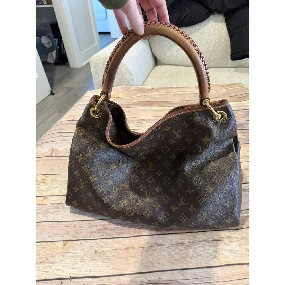 LOUIS VUITTON Artsy GM Shoulder Bag Large Monogram Woven Handle Leather Tote LV